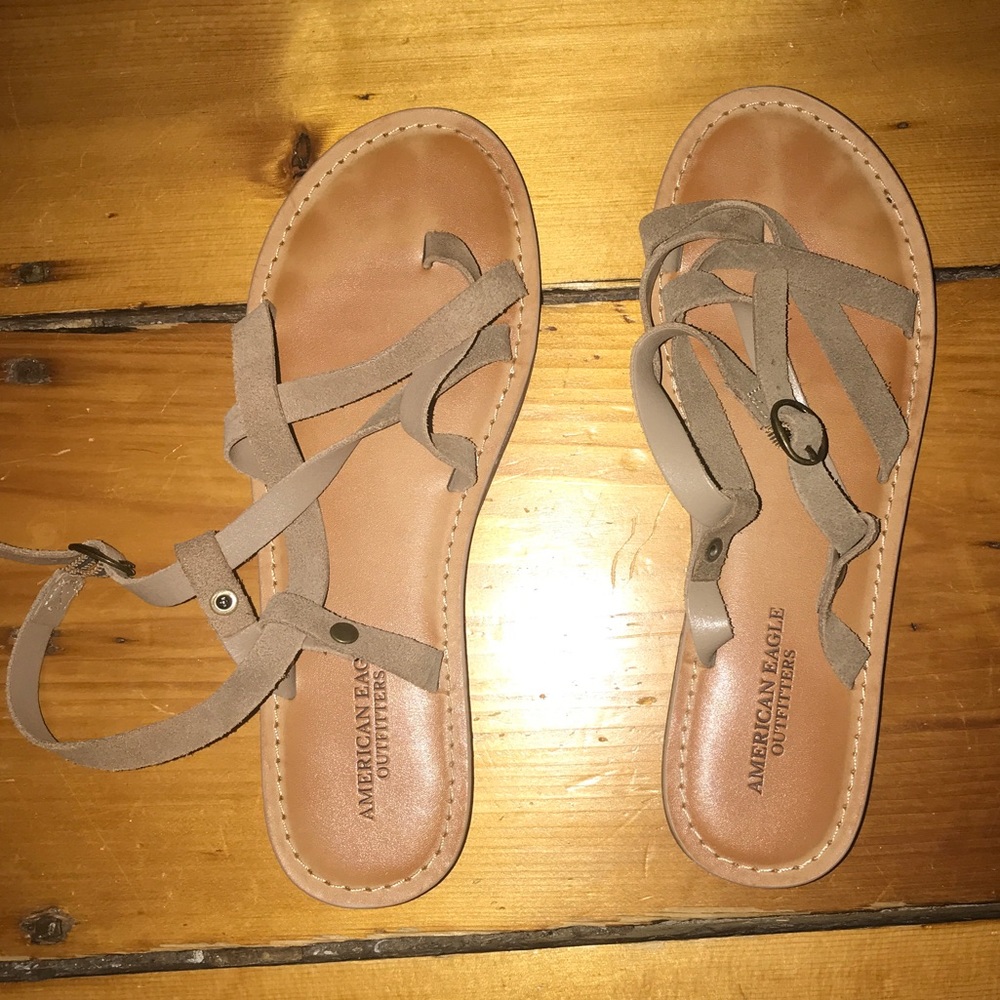 Strappy faux suede sandal